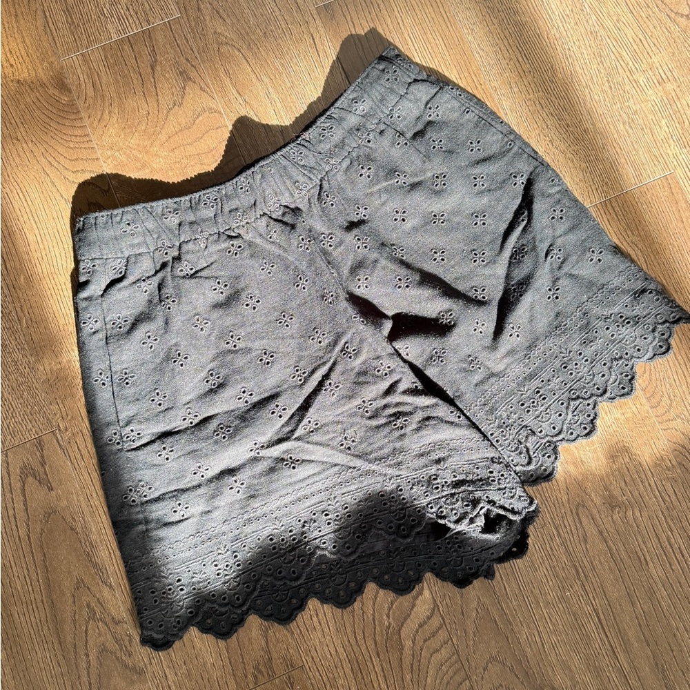 Abercrombie Black Eyelet Lace Shorts